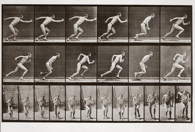 Man die rent, Plaat 59 uit Animal Locomotion, 1887 door Eadweard Muybridge
