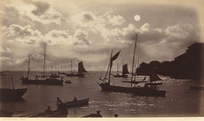 Maanlichteffect-Baai van Panama door Eadweard Muybridge