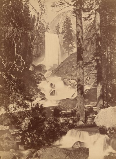 Pi-wy-ack (Ruitenstraal), Vernal Falls, Yosemite Valley, Californië,1867 (foto) door Eadweard Muybridge