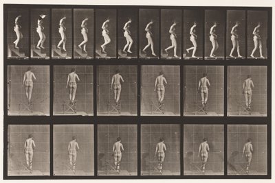 Trap aflopen, handen gevouwen door Eadweard Muybridge