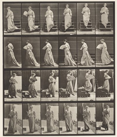 Plaat 141. Trap Afgaan en Waaier Flirten door Eadweard Muybridge