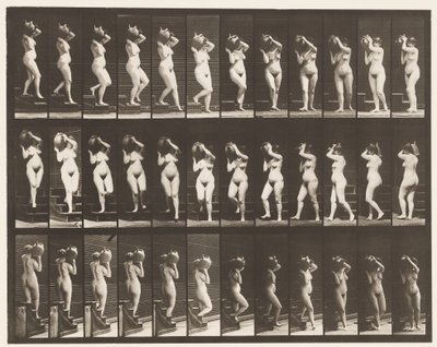 Trap aflopen; waterkruik op rechter schouder draaien door Eadweard Muybridge