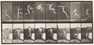 Plaat 160. Springen; breedtesprong (schoenen) door Eadweard Muybridge