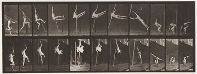 Plaat 164. Springen; polsstokhoogspringen, 1872-1885 door Eadweard Muybridge