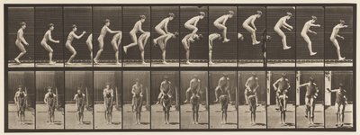Plaat 168. Springen; Over de rug van een jongen (Leap Frog) door Eadweard Muybridge