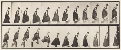 Plaat 173. Trappen oplopen en eraf springen, 1885 door Eadweard Muybridge