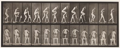 Plaat 178. Op en over een schraag stappen door Eadweard Muybridge