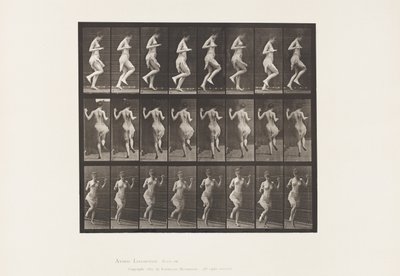 Plaat 185. Hinkelen op linkervoet, 1885 door Eadweard Muybridge