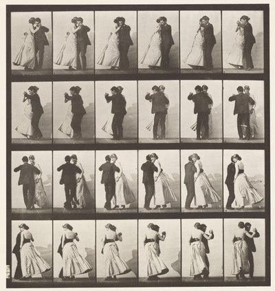 Plaat 197. Dansen Wals, Twee Modellen door Eadweard Muybridge