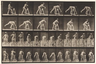 Plaat 203. Over een stut buigen met waterkruik door Eadweard Muybridge