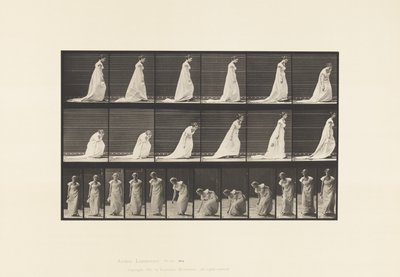 Plaat 209. Bukken en een zakdoek optillen, 1885 door Eadweard Muybridge