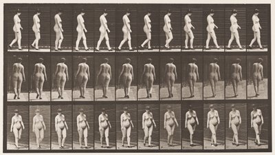 Plaat 24. Lopen, met hoge hakken aan door Eadweard Muybridge