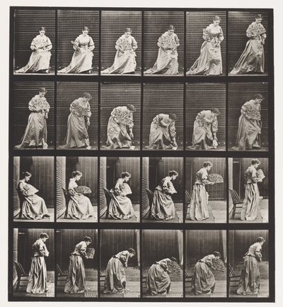 Plaat 250. Opstaan uit Stoel, Bukken en Handdoek Optillen door Eadweard Muybridge
