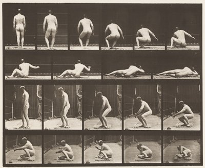 Liggend op de grond door Eadweard Muybridge