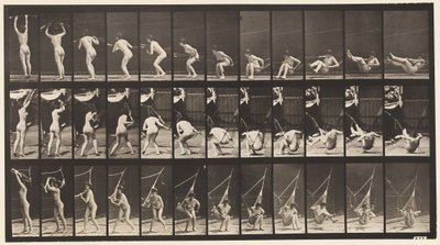 Plaat 262. Uit een hangmat komen door Eadweard Muybridge