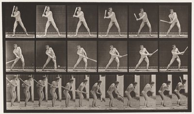 Plaat 275. Honkbal; slaan (lage bal) door Eadweard Muybridge