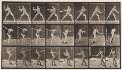 Plaat 276. Honkbal; Slaan door Eadweard Muybridge