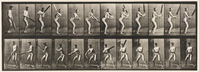 Plaat 293. Cricket; Slaan; Achterwaartse slag, 1885 door Eadweard Muybridge