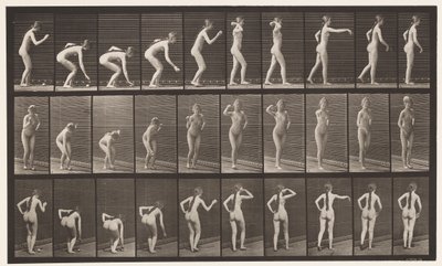 Plaat 304. Een Bal Oppakken en Gooien door Eadweard Muybridge