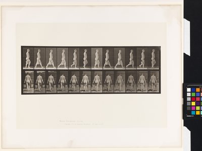 Plaat 30. Lopen, emmer water in elke hand dragen door Eadweard Muybridge