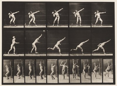 Plaat 314. Een 20-pond rots werpen door Eadweard Muybridge