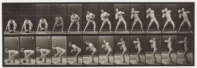 Een rots van 75 pond optillen door Eadweard Muybridge