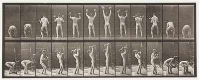 Plaat 323. Tillen en Neerlaten van Twee 50-lb Halters door Eadweard Muybridge