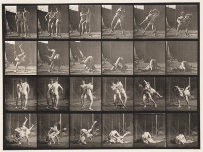 Plaat 348. Worstelen, Grieks-Romeins, 1885 door Eadweard Muybridge
