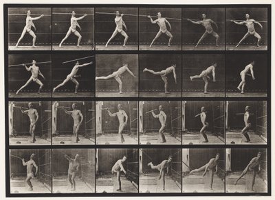 Een speer werpen door Eadweard Muybridge
