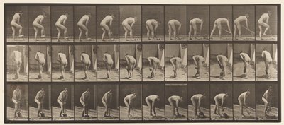 Boer, gebruikt een spade door Eadweard Muybridge