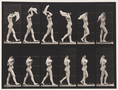 Plaat 40. Lopen, Zakdoek Over Schouders Gooien door Eadweard Muybridge