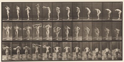 Plaat 414. Lichaam afvegen met handdoek door Eadweard Muybridge