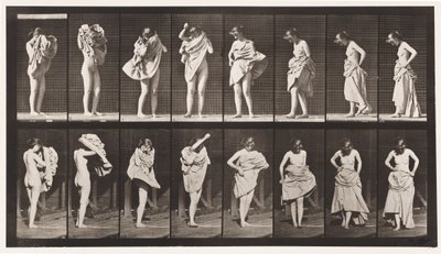Plaat 425. Toilet, jurk aantrekken en ronddraaien door Eadweard Muybridge