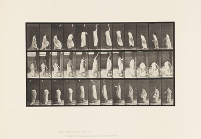 Plaat 459. Op stoel stappen, omhoog reiken en afdalen, 1885 door Eadweard Muybridge