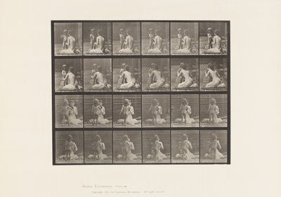 Plaat 466. Twee modellen, kind 70N, boeket brengen naar 12, 1885 door Eadweard Muybridge