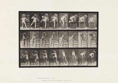 Plaat 475. Kind, Op een Stoel Klimmen door Eadweard Muybridge