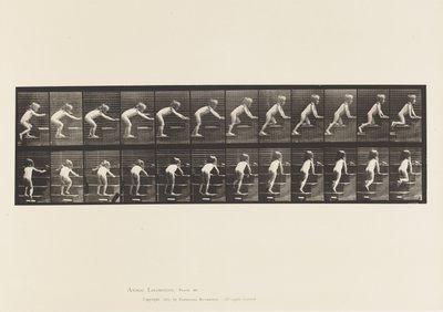 Plaat 480. Kind, Lopen en Kruipen op Trappen door Eadweard Muybridge