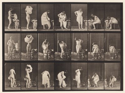 Plaat 493. Diverse fasen van de toilet, 1872-1885 door Eadweard Muybridge