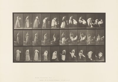 Plaat 497. Diverse fasen van het toilet, 1885 door Eadweard Muybridge
