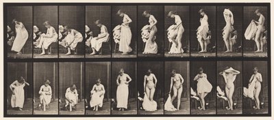 Plaat 498. Diverse fasen van de toilet, 1872-1885 door Eadweard Muybridge