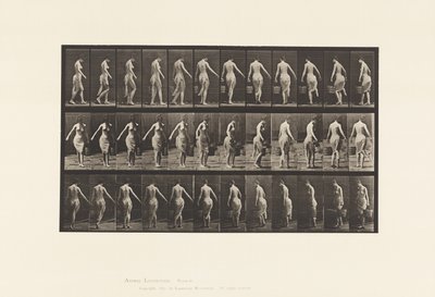 Plaat 50. Lopen, een emmer dragen door Eadweard Muybridge
