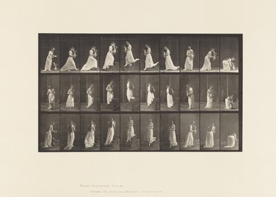 Plaat 515. Trap op en af lopen, enz., 1885 door Eadweard Muybridge