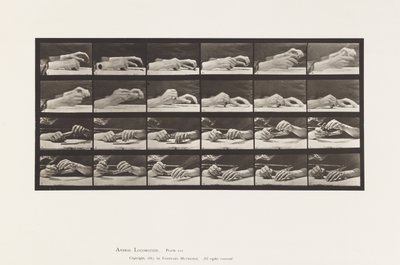 Plaat 536. Beweging van de Hand; Handen Wisselen Potlood door Eadweard Muybridge