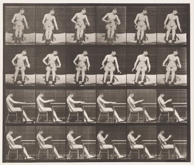 Plaat 545. Kunstmatig Opgewekte Convulsies; A,B, Zittend door Eadweard Muybridge