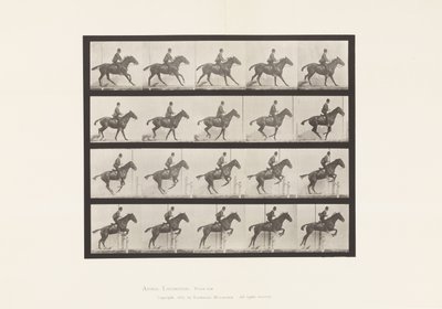 Plaat 636. Hordespringen; Zadel; Voorbereiding op de Sprong door Eadweard Muybridge