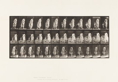 Plaat 72. Rennen, kind (70) aan de hand leiden door Eadweard Muybridge