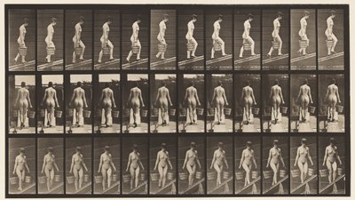 Helling oplopen, emmer water in elke hand door Eadweard Muybridge