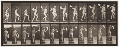 Plaat 96. Trap Beklimmen, Rondkijken; Zakdoek Wapperen door Eadweard Muybridge