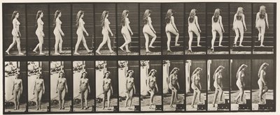 Plaat 99. Draaien en trappen opgaan door Eadweard Muybridge