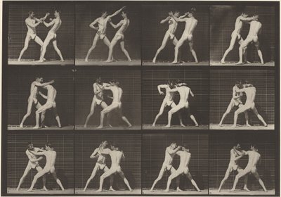 Plaat nummer 340. Boksen, open hand (schoenen),1887 (foto) door Eadweard Muybridge